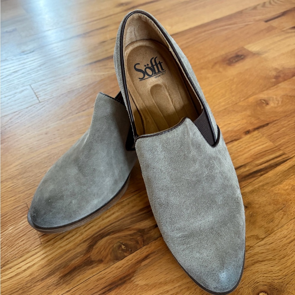 Sofft Taupe Suede Loafers